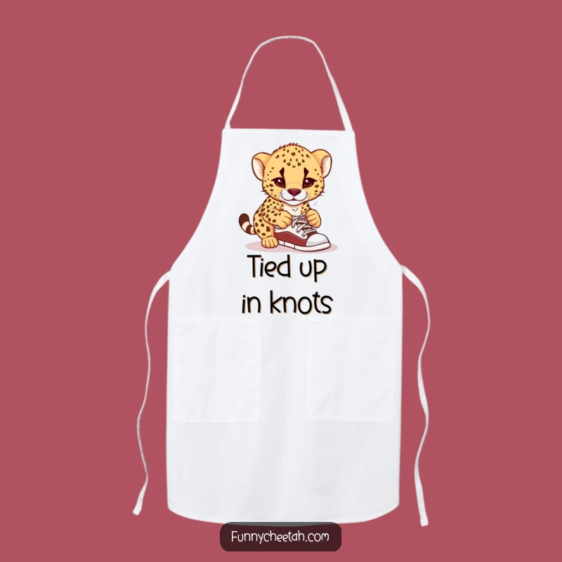 Funny Cheetah Cub Apron: Kitchen Chaos with Shoelace Cub, Humorous Cooking Gift for Home Chefs