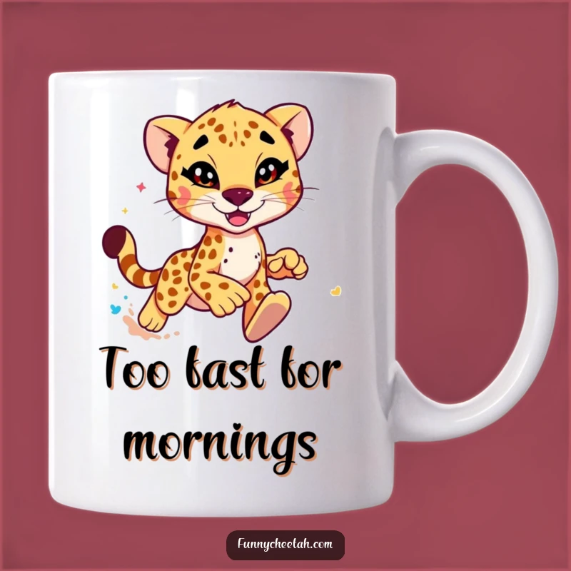 Funny Cheetah Mug: Speedy Wink Design, Perfect Hilarious Gift for Animal Lovers
