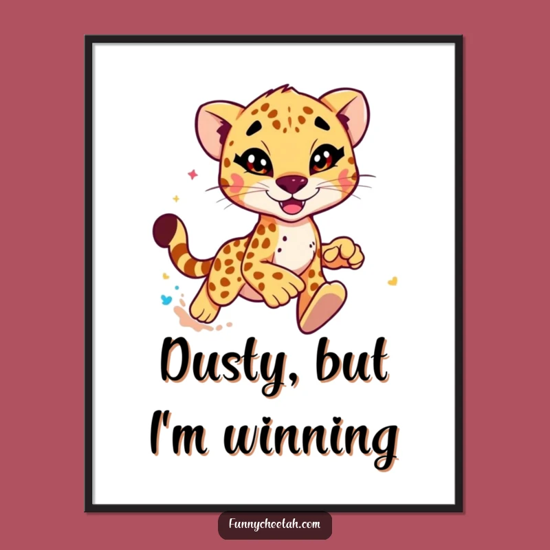 Funny Cheetah Poster: Speedy Wink Art Print, Vibrant & Hilarious Wall Decor Gift