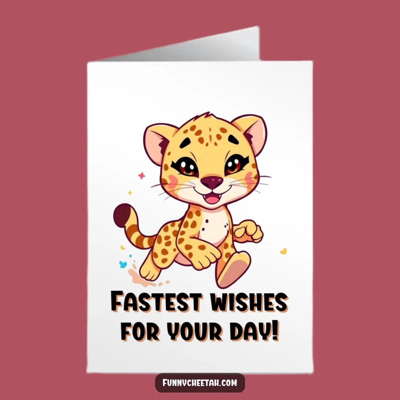 Free Printable Funny Cheetah Birthday Card - Speedy Wink Downloadable Gift