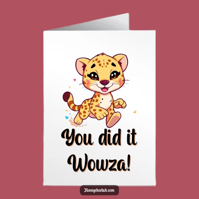 Free Printable Cheetah Congratulations Card - Speedy & Witty Downloadable Gift
