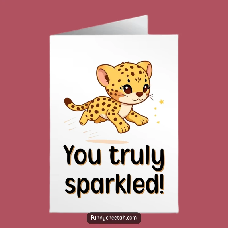 Free Printable Starry Cheetah Congrats Card - Zooming Cub Downloadable Gift