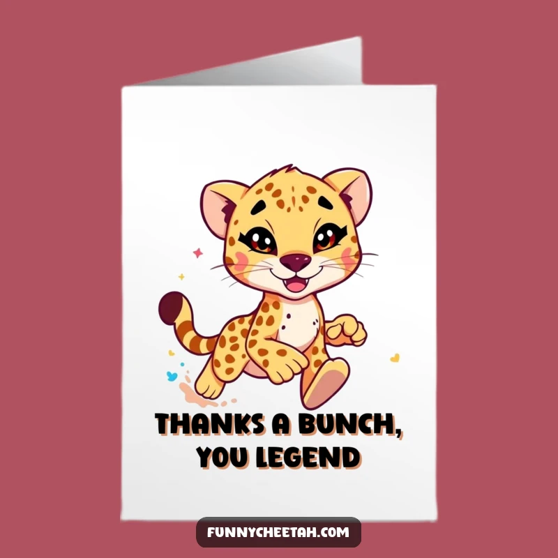 Free Printable Cheetah Thank You Card - Speedy Gratitude Downloadable Gift