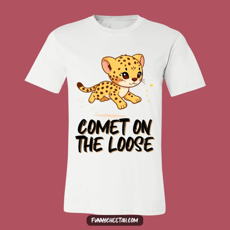 Funny Cheetah Cub T-Shirt: Star Trail Design, Cute & Hilarious Gift Tee